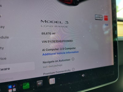 2018 Tesla Model 3 Long Range Battery