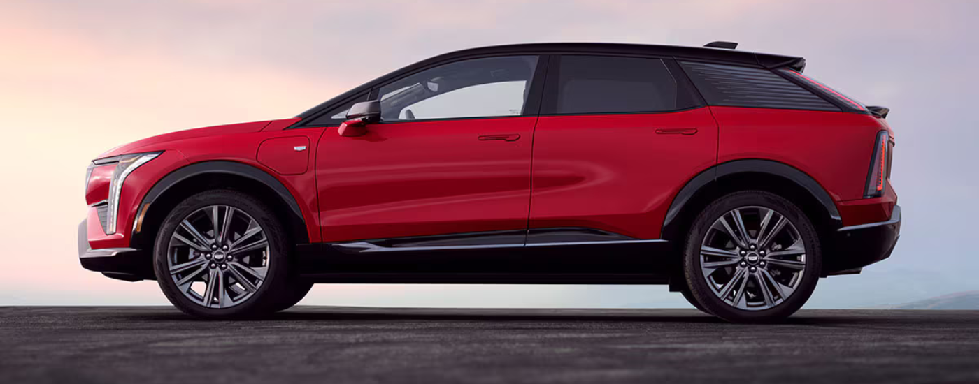 Red 2026 Cadillac OPYIQ from the side